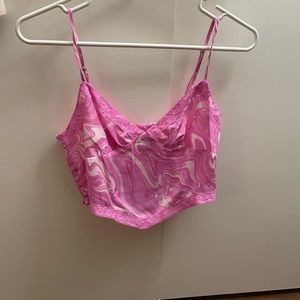 Pink tie die pattern tank